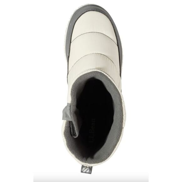 L.L. Bean Ultralight Quilted Insulated Boots, Tall Side-Zip | Women 6 White Gray - Picture 5 of 6